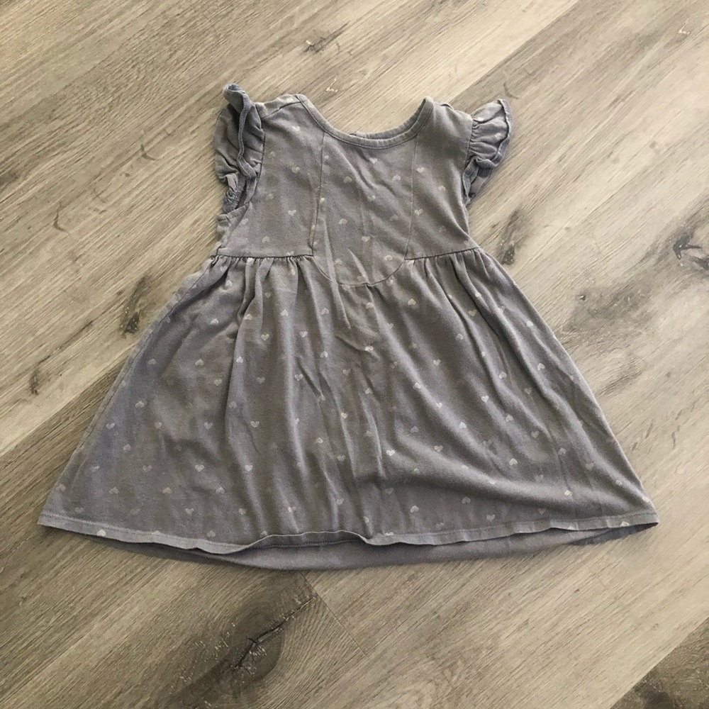 Gray heart flutter dress